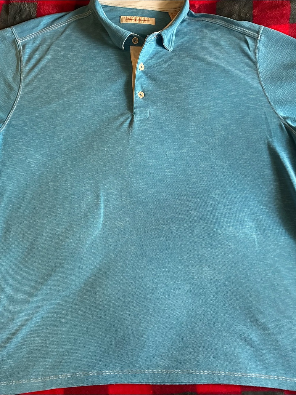 Tommy Bahama Light Blue Heathered Short-Sleeve Polo